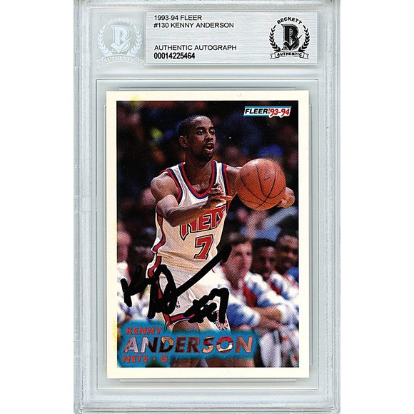 Kenny Anderson Signed 1993-94 Fleer Basketball Card NJ Nets Beckett Autographed - Picture 1 of 4